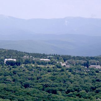 Crimean Astrophysical Observatory panorama Панорама Крымской Астрофизической Обсерватории и Южной Астрономической станции МГУ.