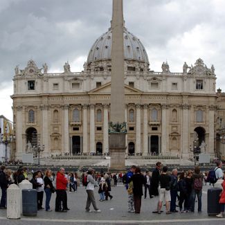 Панорамный вид на площадь Святого Петра в Ватикане Piazza San Pietro, Vaticano