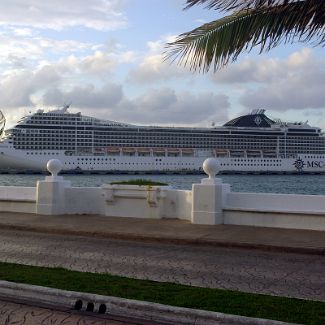 MSC Poesia ship at San Miguel de Cozumel cruise terminal