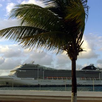 MSC Poesia ship at San Miguel de Cozumel port