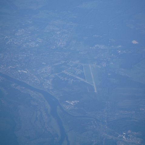 Flight over the Pskov Airport (IATA: PKV, ICAO: ULOO)