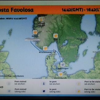 Track of the Costa Favolosa ship Маршрут круизного лайнера Costa Favolosa по норвежским фьордам