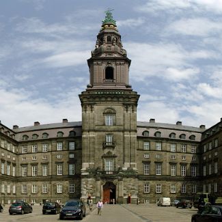 Christiansborg Slot panorama Копенгаген: Панорама королевского дворца Кристиансборг