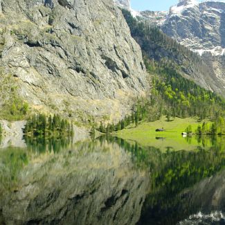 Obersee Panorama Oberbayern: Berchtesgadener Land: Obersee Panorama Верхняя Бавария: Берхтесгаденер-Ланд: Панорама озера Оберзее