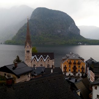 Blick auf Hallstatt und den Hallstätter See