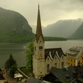 Blick auf Hallstatt und den Hallstätter See