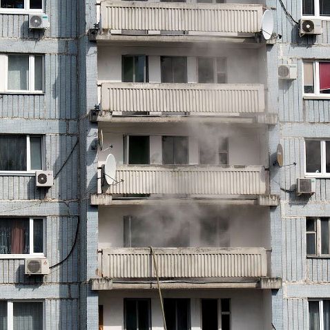 Пожар в Москве на улице Тёплый стан 04.08.2020