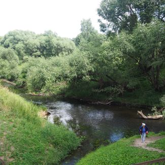 Место сброса воды из ГЭС в реку Лама