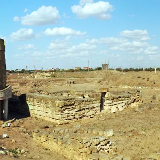 Панорама раскопок греко-скифского городища Кара-Тобе