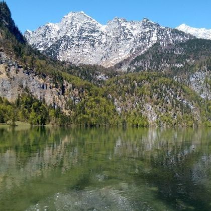 Deutschland: Oberbayern: Berchtesgadener Land: Königssee & Saletalm Германия: Верхняя Бавария: Берхтесгаденер-Ланд: Южная часть озера Königssee и морена Salet