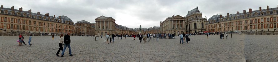 Château de Versailles  1999: Внутренний двор Версальского дворца : France, Versailles, Франция, Версаль, Panorama, Palace