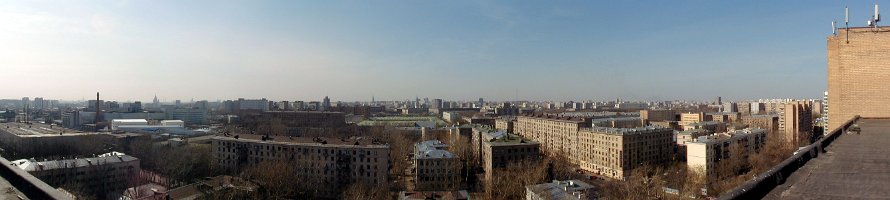 Москва: Панорама Лефортово  Вид на севро-запад с крыши здания ВЭИ (ул. Красноказарменная, д. 12) : Москва, Panorama, КК12, Russia