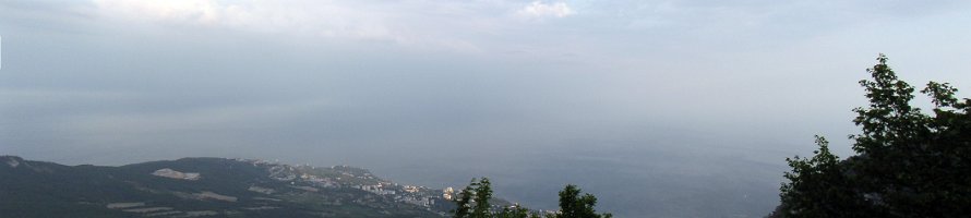 Крым: Вид на Кореиз со склона Ай-Петри : Crimea, Крым, Море, Panorama