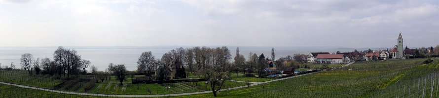 Bodensee panorama  Панорама Боденского озера. Справа видна деревня Hagnau am Bodensee. : Germany, Deutschland, Bodensee, Lake, Panorama