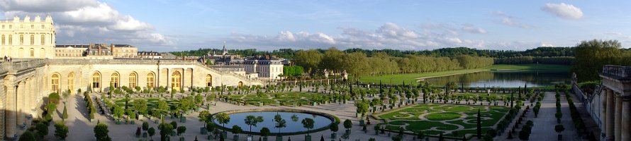 Jardin de l'orangerie du parc de Versailles  Франция: Панорама партера Королевской оранжереи Версальского парка : France, Panorama, Palace, Versailles