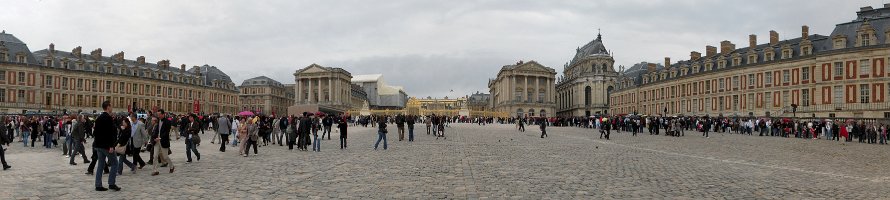 La cour d'honneur du château de Versailles  Франция: Панорама внутреннего двора Версальского дворца : France, Versailles, Panorama, Palace