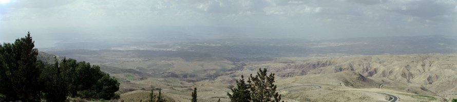 Jordan: View from Mount Nebo : Jordan, Горы, Panorama