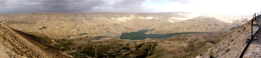 Jordan: Wadi Mujib  Каньон Вади-Муджиб (‏وادي الموجب‎) : Jordan, Горы, Panorama