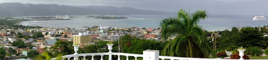 Jamaica: View on DownTown MoBay from Richmond Hill  Ямайка: Панорама даунтауна Монтего-Бэй с холма Richmond : Sea, Panorama, Caribbean, Jamaica, Море