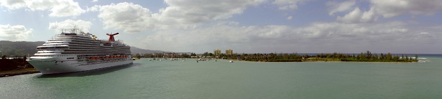 Jamaica: Daytime Montego Bay panorama  Ямайка: Дневная панорама залива Монтего : Sea, Cruise, Caribbean, Jamaica, Море, Panorama