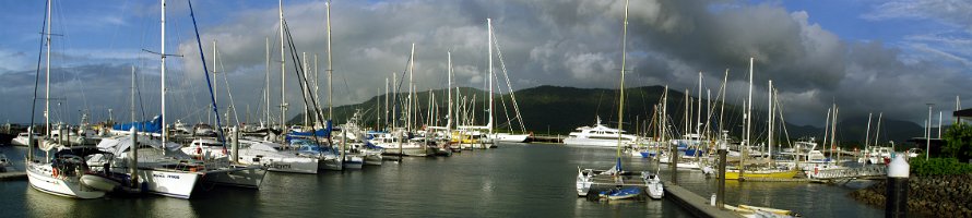 Australia: Queensland: Cairns Marina  Австралия: Квинсленд: Панорама яхтенной марины в Кернсе : Panorama, Australia, Queensland, Sea, Ocean, Море