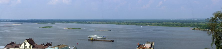 Вид на Волгу из Нижегородского Кремля : Russia, Нижний Новгород, River, Волга, Panorama