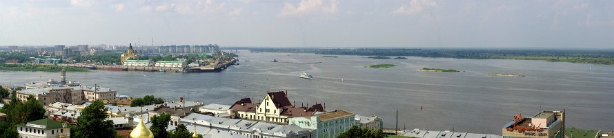 Стрелка Оки и Волги : Russia, Нижний Новгород, River, Волга, Panorama, Ока