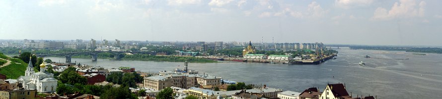 Впадение Оки в Волгу : Russia, Нижний Новгород, River, Волга, Panorama, Ока, Temples