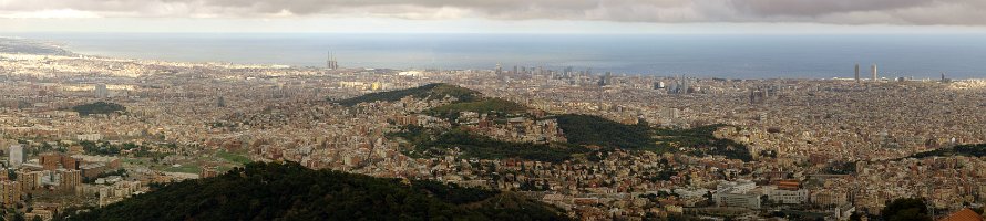 Barcelona panorama  Catalonia, Panorama of Barcelona from Tibidabo mount | Каталония, панорама Барселоны с горы Тибидао : Sea, Spain, Catalonia, Barcelona, Panorama