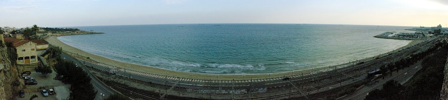 Vista desde Tarragona balcón del mediterráneo  Catalonia, Tarragona, View from Tarragona balcony of the mediterranean : Sea, Catalonia, Tarragona, Spain, Panorama, Море