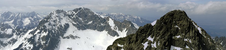 View from Lomnický štít  Slovensko: Vysoké Tatry: View from Lomnický štít : Panorama, Slovensko, Горы