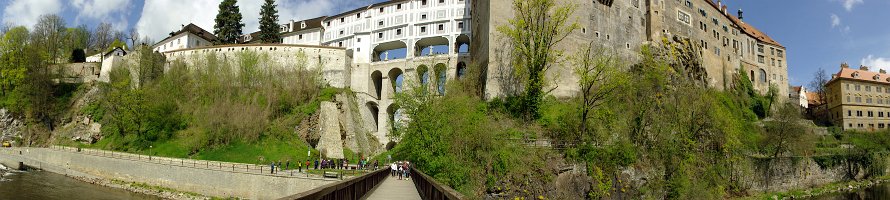 Panorama Krumlovského zámku  Чехия: Южночешский край: Панорама Крумловского замка. : Panorama, Česko, Castle