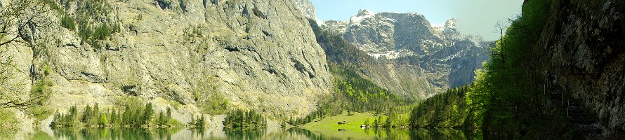 Der Obersee im Berchtesgadener Land : Panorama, Deutschland, Germany, Bavaria, Горы, Lake