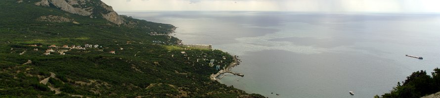 Панорама Ласпинской бухты : Crimea, Крым, Море, Горы, Ласпи, Panorama