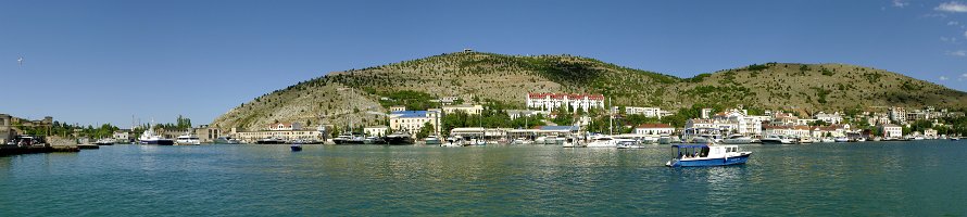 Панорама Балаклавской бухты : Crimea, Крым, Балаклава, Море, Горы, Panorama, Fortress