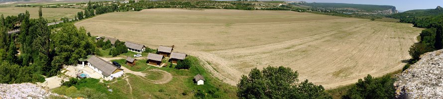 Панорама Бельбекской долины с горы Арман-Кая : Crimea, Крым, Горы, Арман-Кая, Panorama