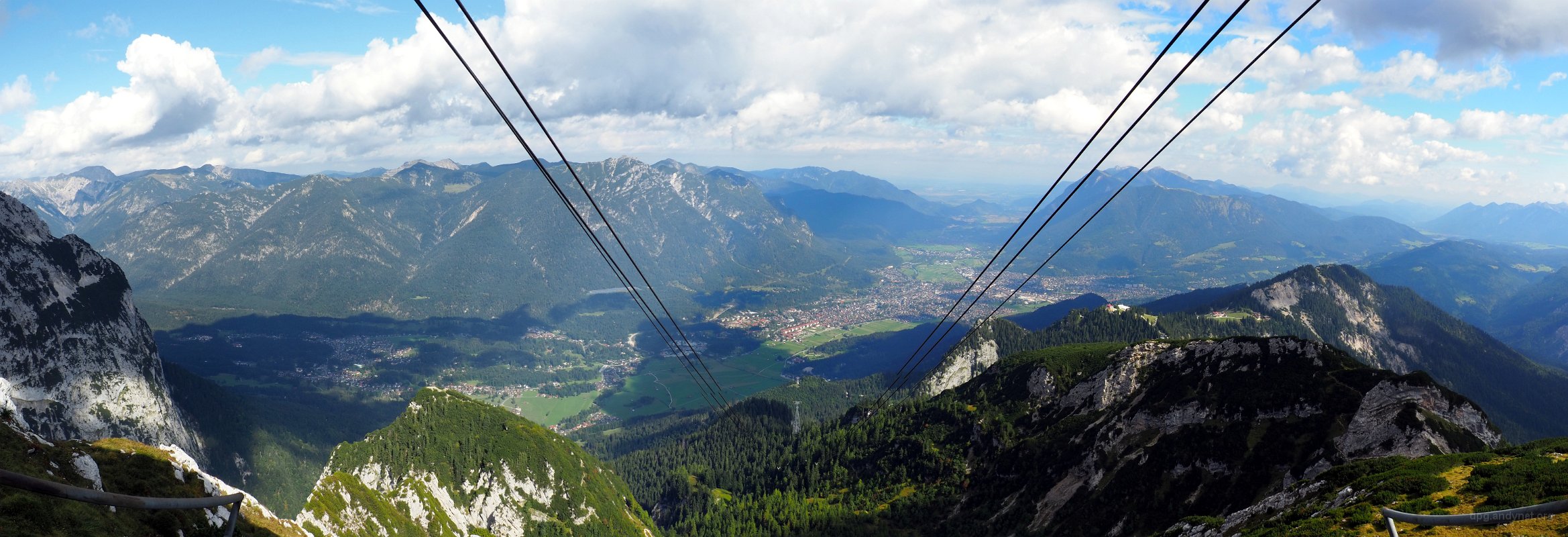 Panoramic view on Garmisch-Partenkirchen from Alpspix platform