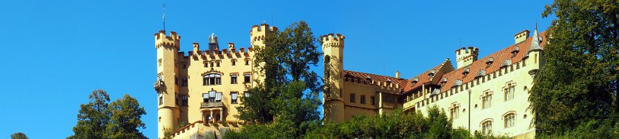 Oberbayern: Schloß Hohenschwangau  Верхняя Бавария: Замок Хоэншвангау : Deutschland, Germany, Bayern, Bavaria, Castle, Panorama